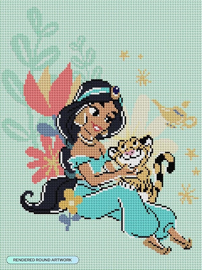 DIAMOND ART CLUB Jasmine - Made for Soarin' Diamond Painting Kit, Fun DIY Crafts for Adults, Round Diamond Art Canvas, 13" x 17"