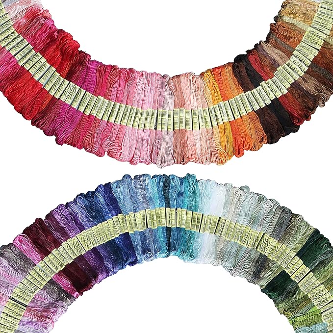 ATDAWN Rainbow Color Embroidery Thread,Cross Stitch Threads, Bracelets Floss, Crafts Floss (200 Colour)