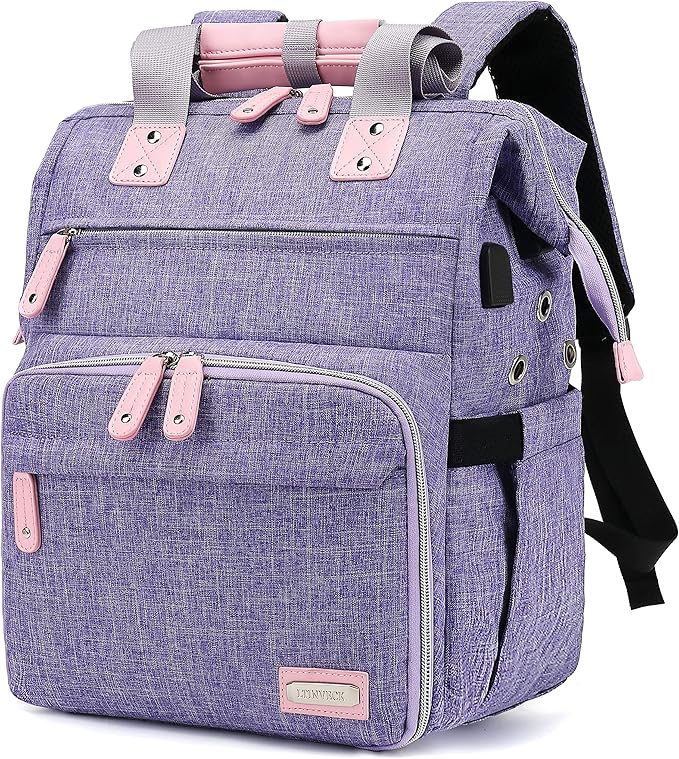 Crochet Backpack,Knitting Bag Backpack Yarn Storage Organizer Travel Crochet Bag with USB Charging Port,Large Yarn Tote Bag Yarn Holder Case