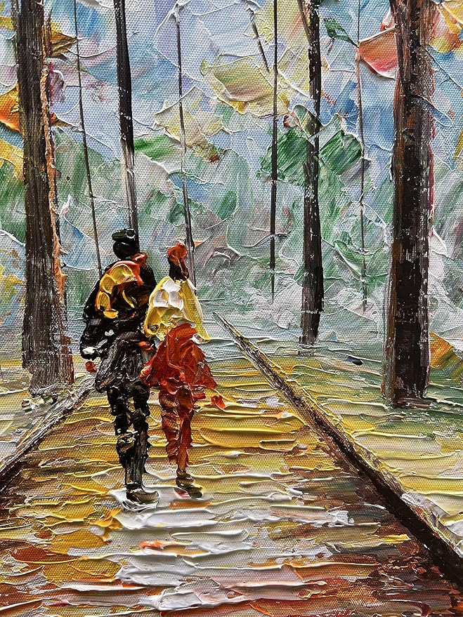 48x24 Inch Romantic Theme Modern Abstract Mural Large Wall Art Landscape Oil Painting, Canvas Art Decoration Interior Wall Decoration