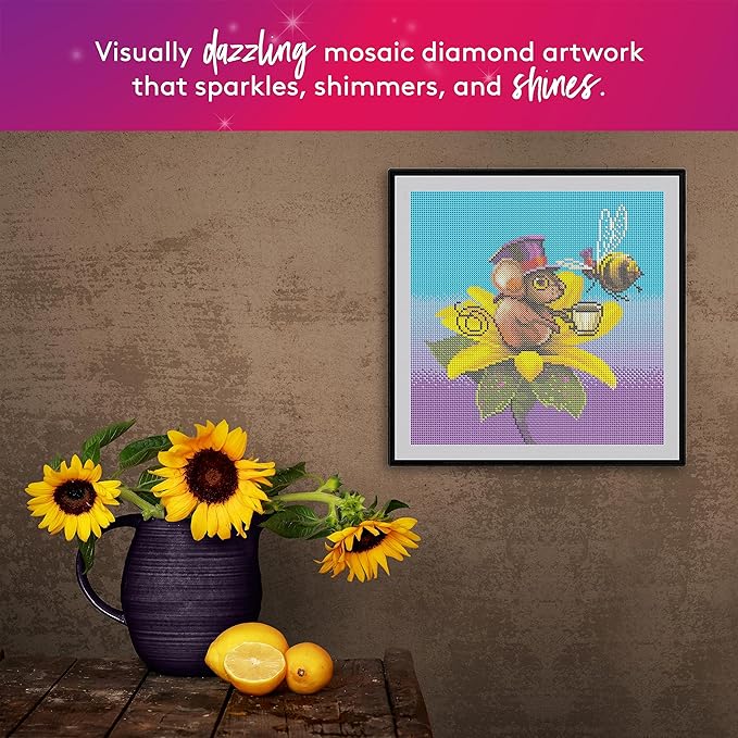DIAMOND ART CLUB Dewey - Mouse Diamond Painting Kit, Fun DIY Crafts for Adults, Round Diamond Art Canvas, 13" x 13"